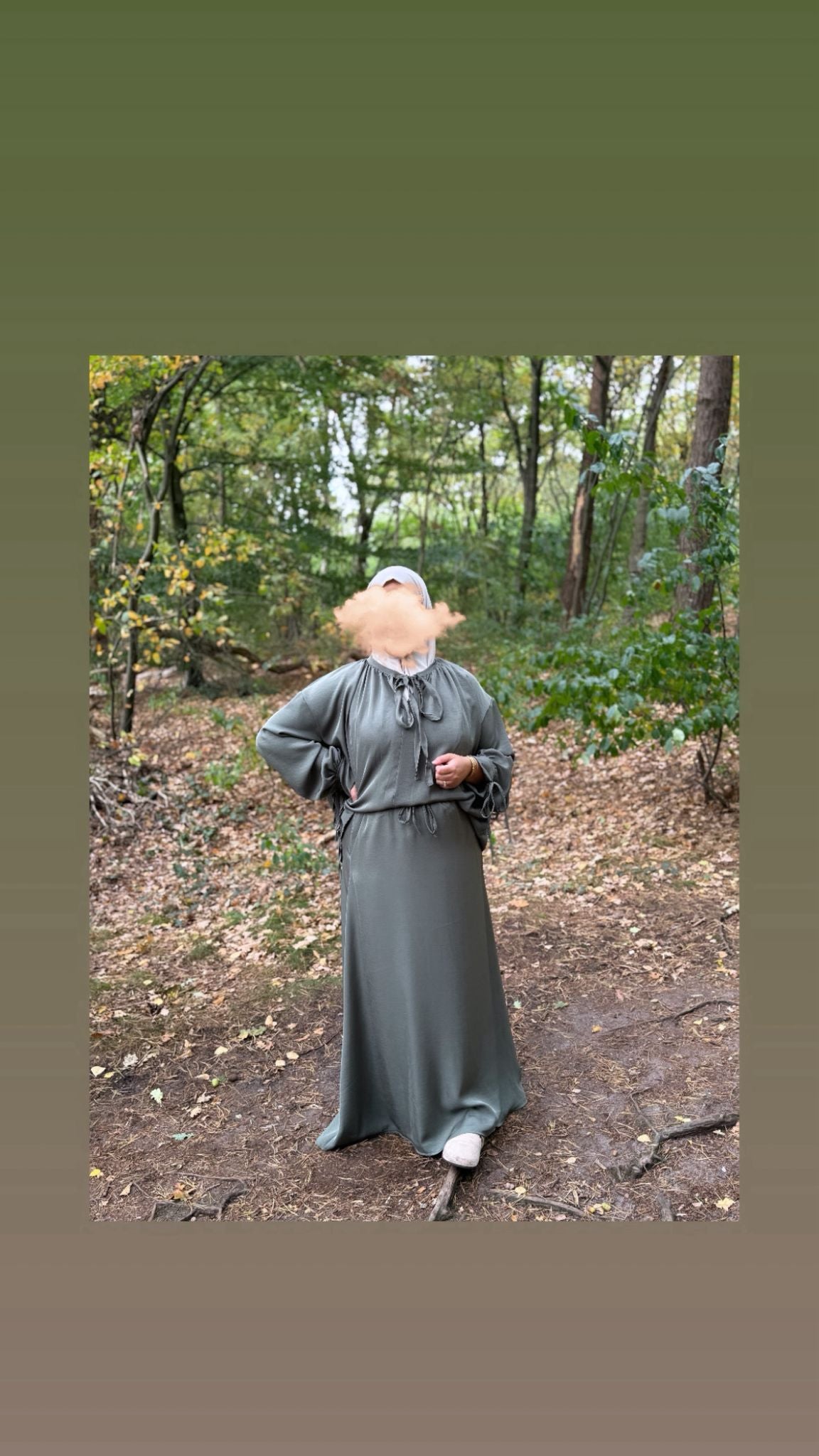 Twinset met rok - groen