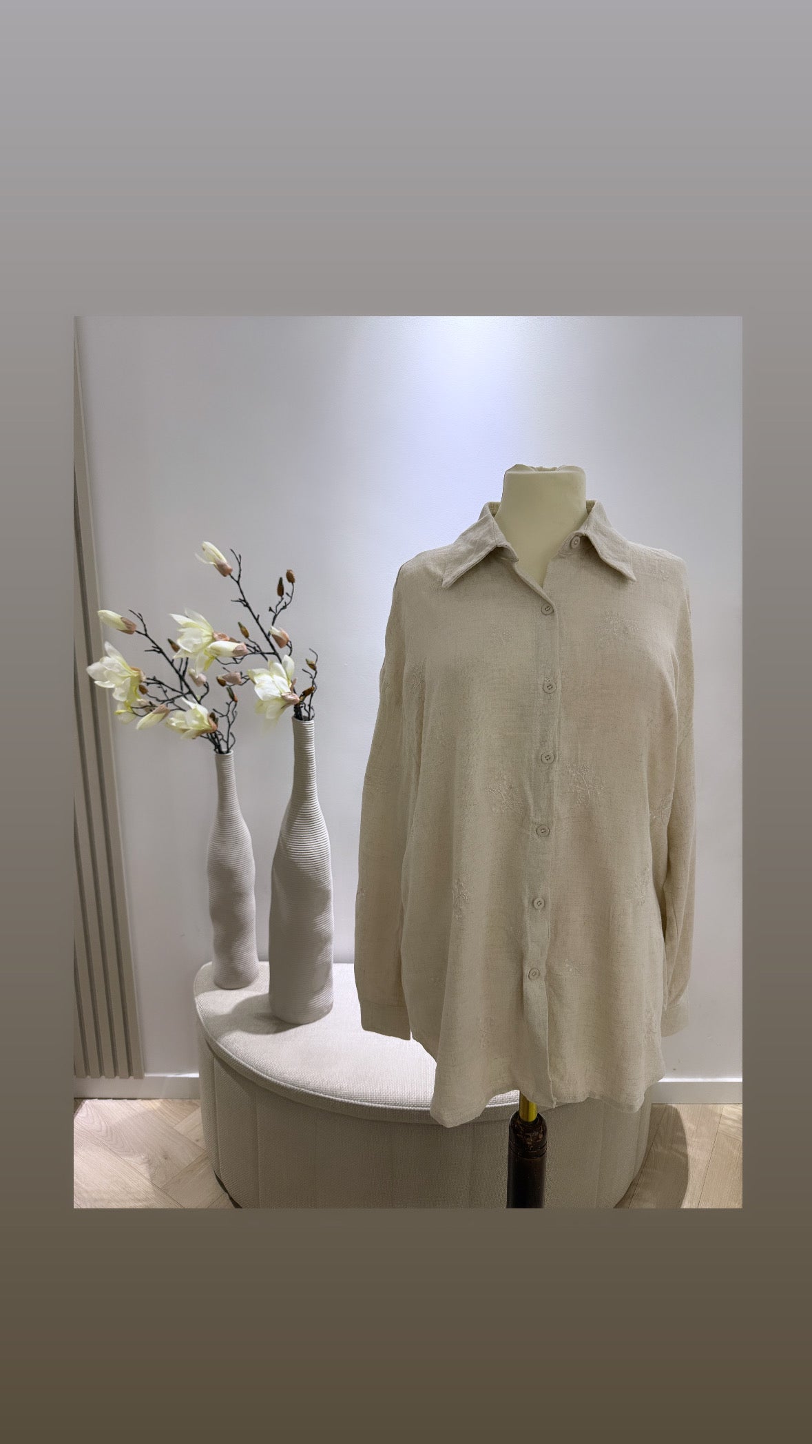 Linnen blouse ~ beige