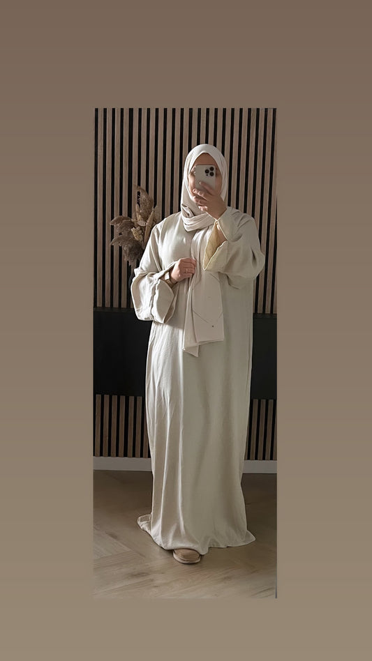 Linnen abaya ~ beige