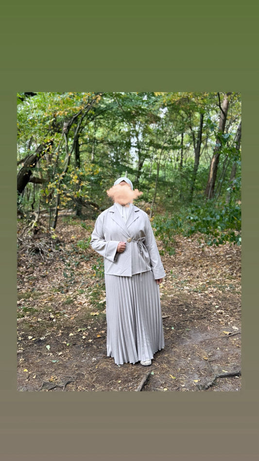Twinset plisse rok - taupe