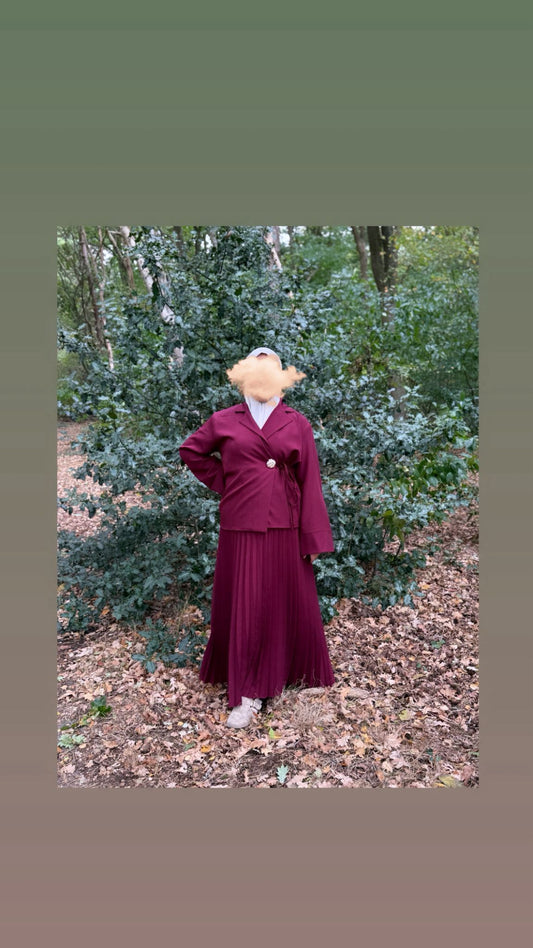 Twinset plisse rok - bordeaux rood