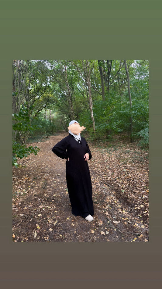 Linnen dress - zwart