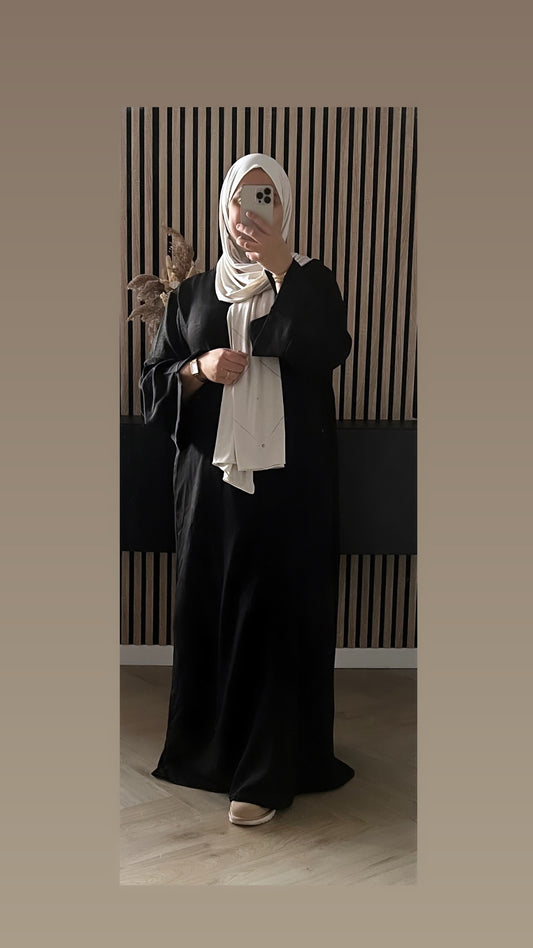 Linnen abaya ~ zwart